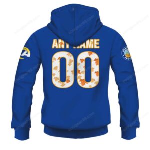 Los Angeles Rams Snoopy Peanuts Most Wonderful Time Christmas Custom Name Number Blue Hoodie