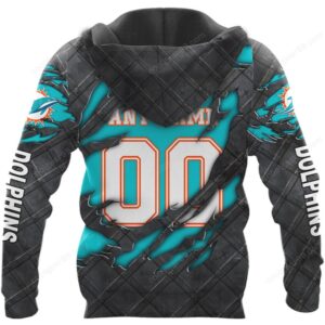 Miami Dolphins 3D Printed Ripped Design Hoodie & Shirt