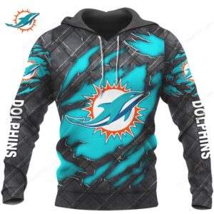 Miami Dolphins 3D Printed Ripped Design Hoodie & Shirt
