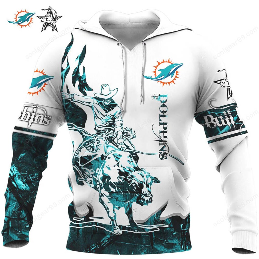 Miami Dolphins Bull Riding Hoodie & Long Sleeve Shirt Miami Dolphins Bull Riding Hoodie & Long Sleeve Shirt