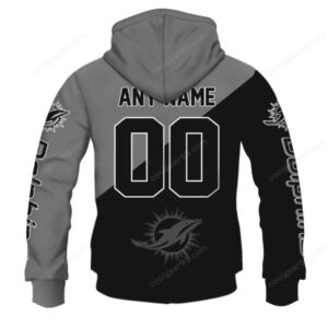 Miami Dolphins Custom Split Color Performance Hoodie