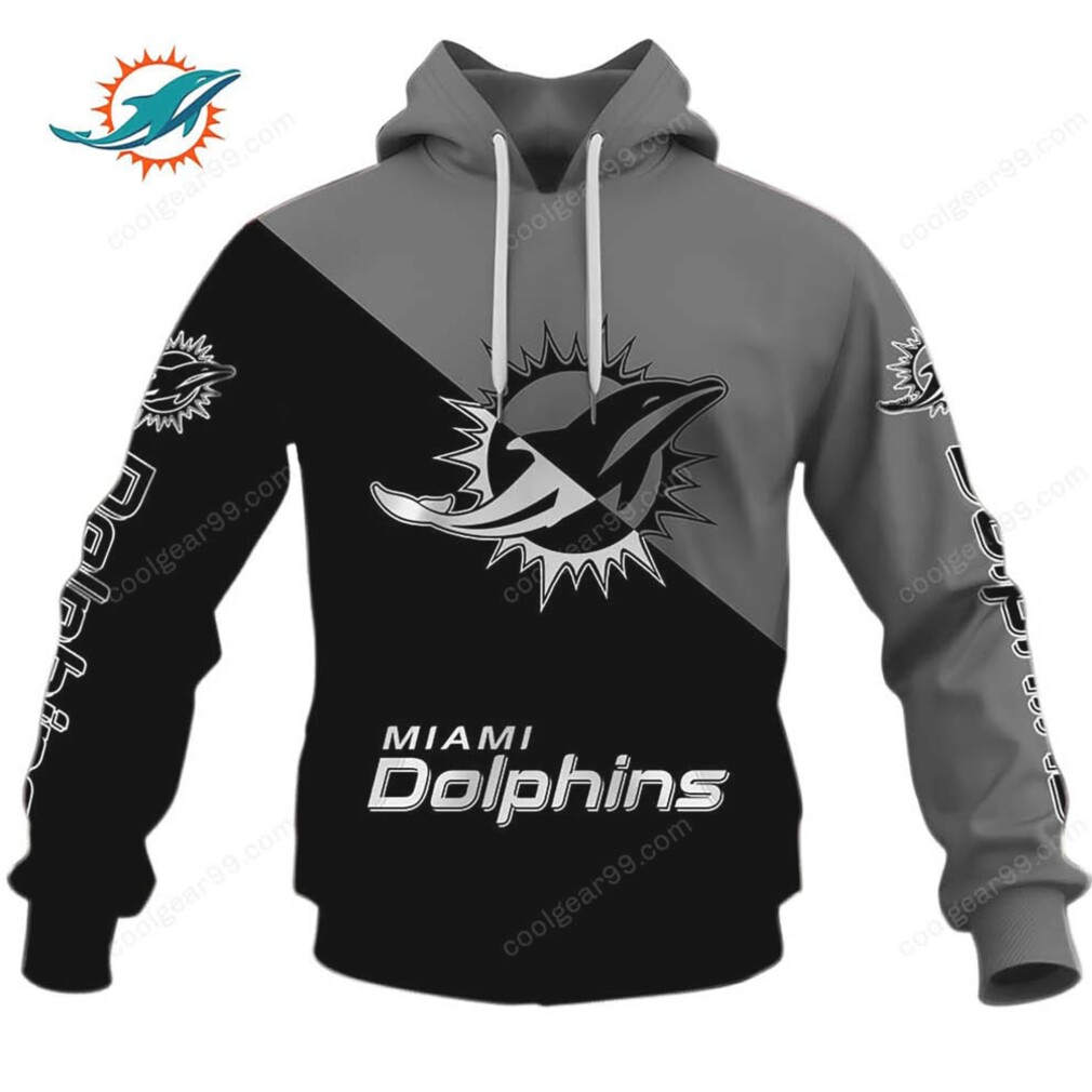 Miami Dolphins Custom Split Color Performance Hoodie Miami Dolphins Custom Split Color Performance Hoodie