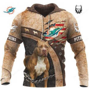 Miami Dolphins Inspired Pit Bull Graphic Apparel Shirt