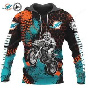 Miami Dolphins Motocross Dirt Bike Fan Apparel Shirt