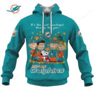 Miami Dolphins Peanuts Snoopy Most Wonderful Time of the Year Hoodie