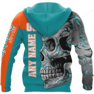 Miami Dolphins Skull Graphic Custom Name HoodieShirt