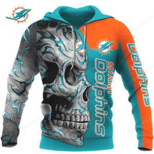 Miami Dolphins Skull Graphic Custom Name HoodieShirt