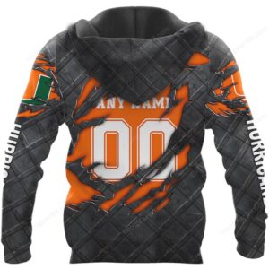 Miami Hurricanes Ripped Graphic Design HoodieShirt