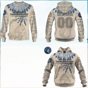 Minnesota Timberwolves Native American Chief Tribal Design Apparel Hoodie Minnesota Timberwolves Native American Chief Tribal Design Apparel Hoodie