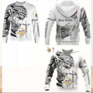 Minnesota Vikings Crown of Thorns Jesus Hoodie