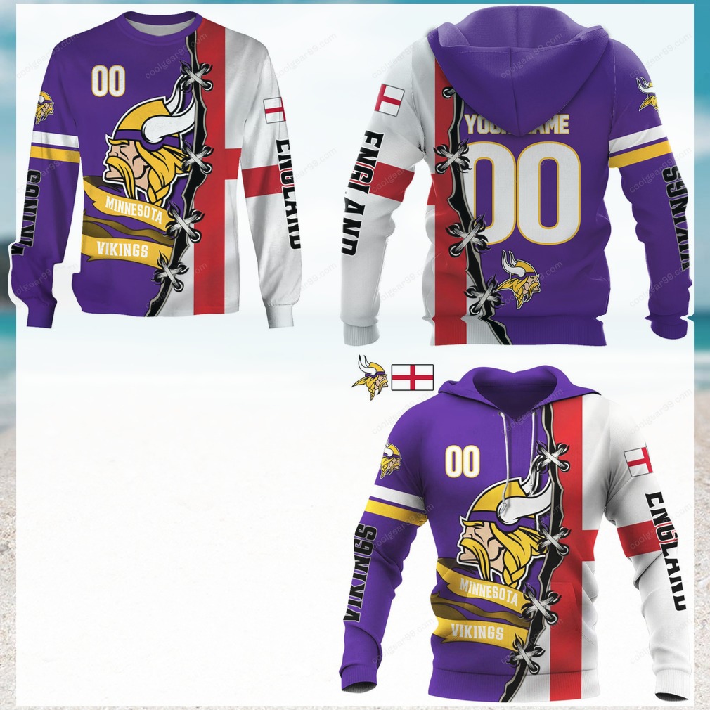 Minnesota Vikings & England Heritage Hoodies Minnesota Vikings & England Heritage Hoodies