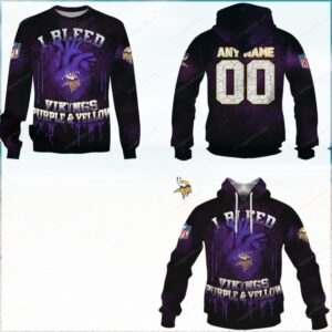 Minnesota Vikings ‘I Bleed Purple & Yellow’ Hoodie Minnesota Vikings ‘I Bleed Purple & Yellow’ Hoodie
