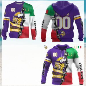 Minnesota Vikings Italian Heritage Fan Hoodie Minnesota Vikings Italian Heritage Fan Hoodie