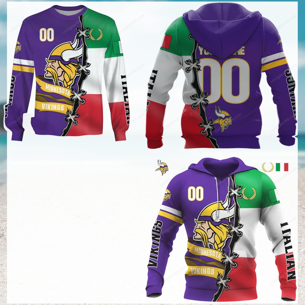 Minnesota Vikings Italian Heritage Fan Hoodie Minnesota Vikings Italian Heritage Fan Hoodie