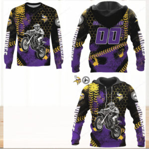 Minnesota Vikings Purple and Gold Dirt Bike Hoodie