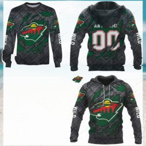 Minnesota Wild Distressed Logo Hoodie Minnesota Wild Distressed Logo Hoodie