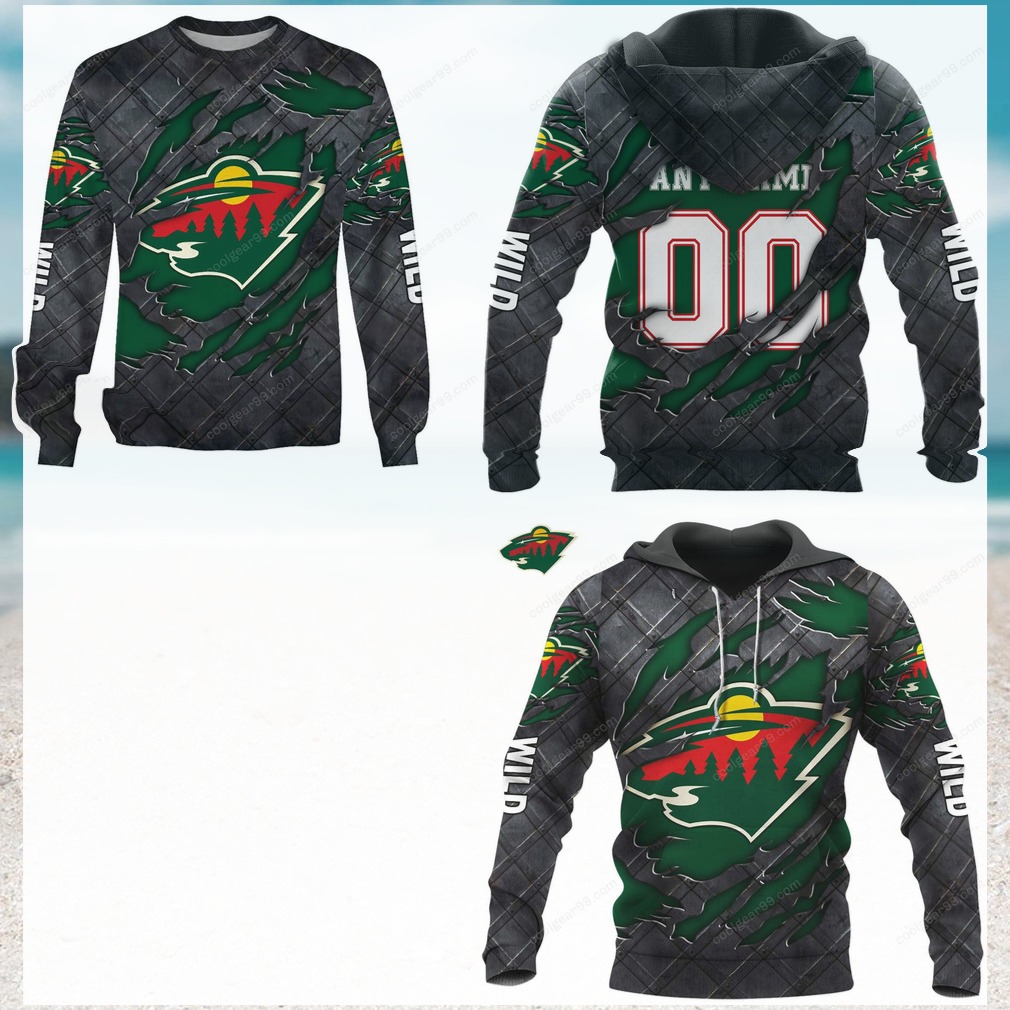 Minnesota Wild Distressed Logo Hoodie Minnesota Wild Distressed Logo Hoodie
