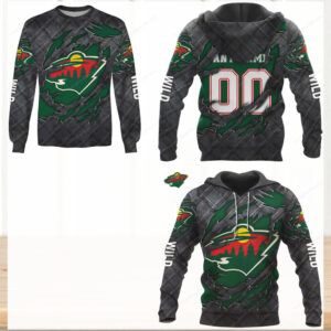 Minnesota Wild Distressed Logo Hoodie