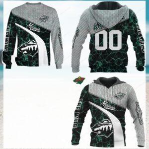 Minnesota Wild Green Marble Custom Apparel Hoodie Minnesota Wild Green Marble Custom Apparel Hoodie