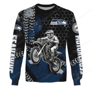 Motocross Adrenaline Rush Blue & Black All Over Print Hoodie