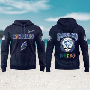 NFL Bears Navy Tie Dye Grateful Dead Mashup Hoodie NFL Bears Navy Tie Dye Grateful Dead Mashup Hoodie