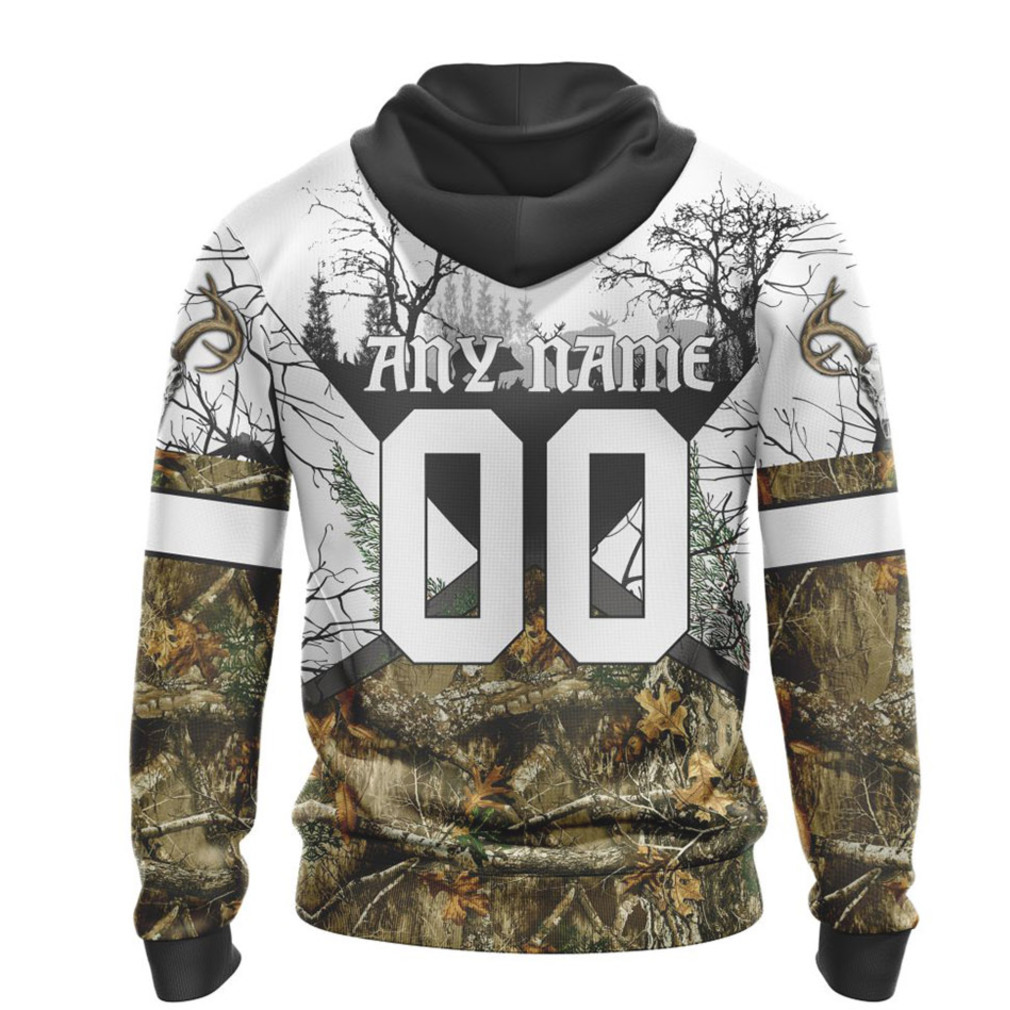 NFL Carolina Panthers Custom Name Number Deer Skull And Forest Pullover Hoodie NFL Carolina Panthers Custom Name Number Deer Skull And Forest Pullover Hoodie