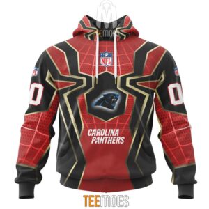 NFL Carolina Panthers Custom Name Number Spider Man Pullover Hoodie