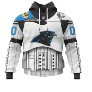 NFL Carolina Panthers Custom Name Number Star Wars Pullover Hoodie