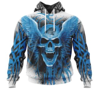 NFL Carolina Panthers Special Kits With Skull Pullover Hoodie