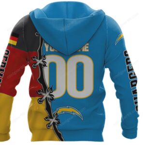 NFL Chargers International Fan Germany Flag Colorblock Hoodie NFL Chargers International Fan Germany Flag Colorblock Hoodie