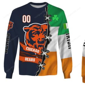 NFL Chicago Bears, Ireland Flag Fan Hoodie