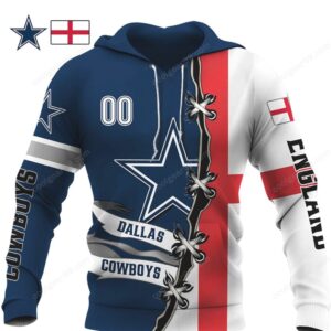 NFL Dallas Cowboys & England National Team Spirit Hoddie NFL Dallas Cowboys & England National Team Spirit Hoddie