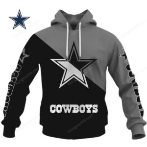 NFL Dallas Cowboys Star Logo Contrast Color Hooded Hoddie NFL Dallas Cowboys Star Logo Contrast Color Hooded Hoddie