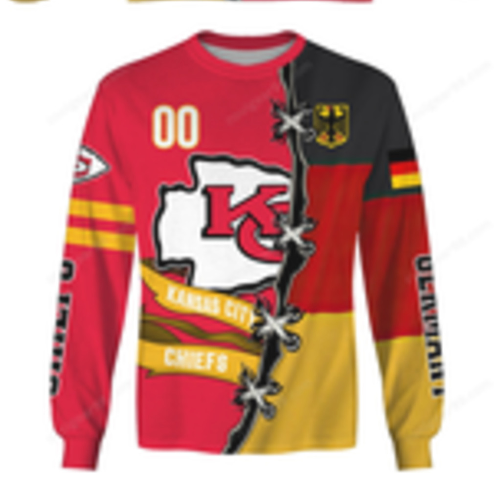 NFL Kansas City Chiefs German Flag Inspired Hoodie NFL Kansas City Chiefs German Flag Inspired Hoodie