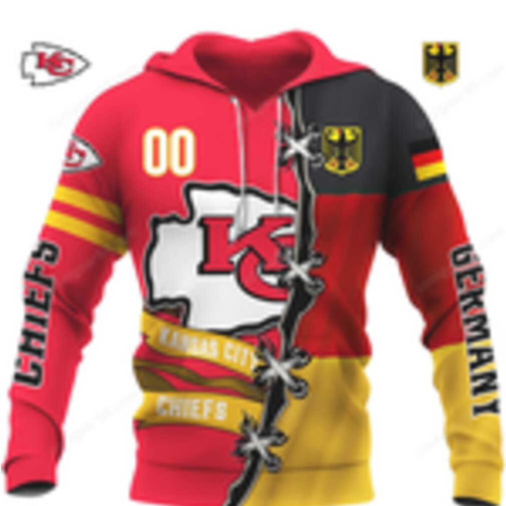 NFL Kansas City Chiefs German Flag Inspired Hoodie NFL Kansas City Chiefs German Flag Inspired Hoodie