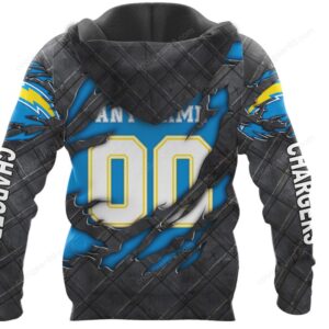 NFL Los Angeles Chargers Distressed Look Fan Hoodie NFL Los Angeles Chargers Distressed Look Fan Hoodie