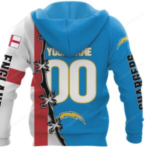NFL Los Angeles Chargers England Heritage All Over Print Hoodie NFL Los Angeles Chargers England Heritage All Over Print Hoodie
