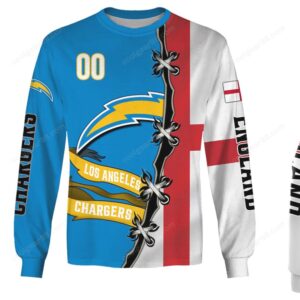 NFL Los Angeles Chargers England Heritage All Over Print Hoodie