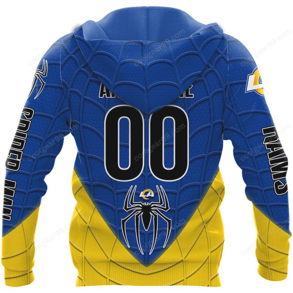 NFL Los Angeles Rams 3D Hoodie Spider Man Inspired Custom Graphic Pullover NFL Los Angeles Rams 3D Hoodie Spider Man Inspired Custom Graphic Pullover