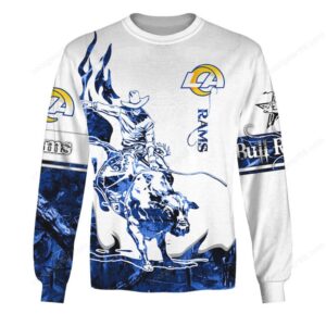 NFL Los Angeles Rams Fan Gear Bull Riding Theme Custom Shirt