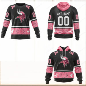 NFL Minnesota Vikings In October We Wear Pink Personalized Apparel hoodie