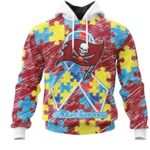 NFL Tampa Bay Buccaneers Personalized Autism Awareness Hoodie