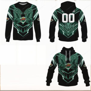 NHL inspired Green Eagle Pullover, Minnesota Vikings Hoodie