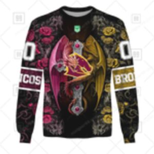 NRL Brisbane Broncos Custom Name Number Rose Dragon Hoodie