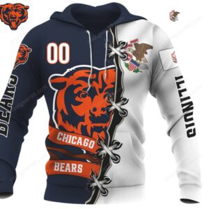 Navy and White Chicago Bears Legacy Apparel NFL Hoodie