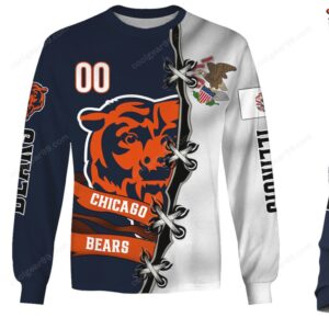 Navy and White Chicago Bears Legacy Apparel NFL Hoodie