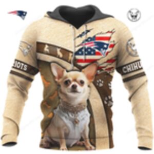 New England Patriots Chihuahua Dog Print Hoodie New England Patriots Chihuahua Dog Print Hoodie