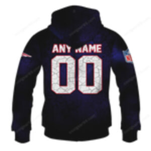 New England Patriots I Bleed Blue & Red Custom Name & Number Apparel Shirt