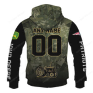 New England Patriots John Deere Camouflage Hoddie