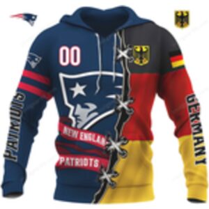 New England Patriots x Germany Flag Hybrid Hoddie New England Patriots x Germany Flag Hybrid Hoddie